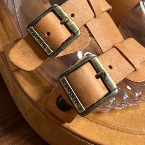 Kork Ease Magdelena Platform Leather Buckle Wedge Sandals Sz 8 Earthy Neutral - Picture 5 of 16